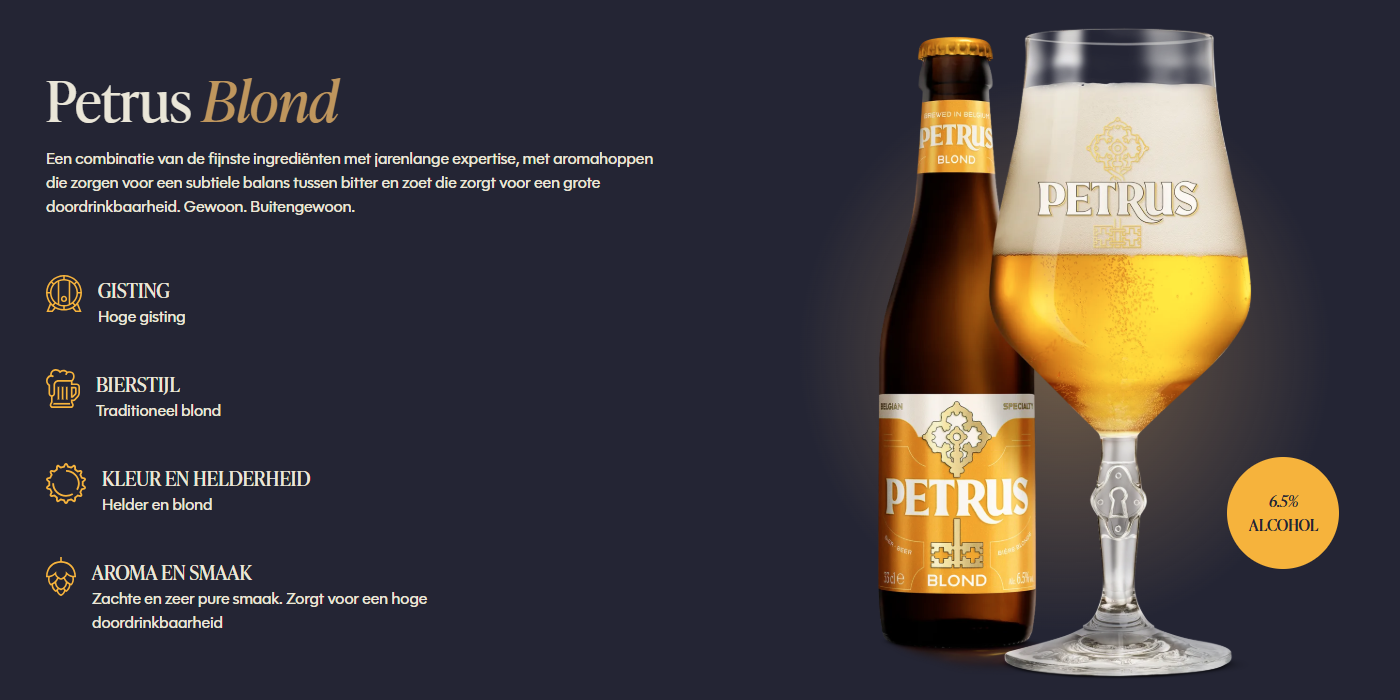Petrus bier blond van 't vat